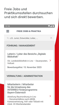 Freie Jobs und Praktika in der Mein OÖ App