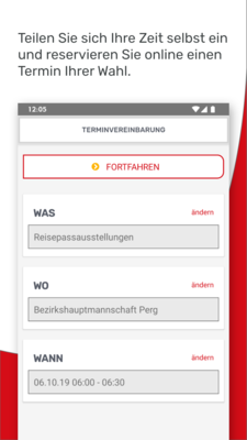 Terminvereinbarung aus der App Mein OÖ