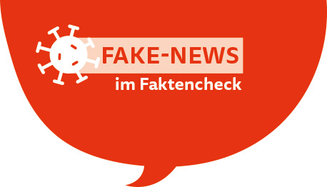 Sprechblase mit Text: Fake-News im Faktencheck