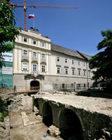 Grabungsarbeiten auf der Promenade vor dem Linzer Landhaus 