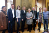 LR Anschober beim Antiatom-Gipfel im Linzer Landhaus mit den Hauptreferentinnen Hanna Simons (3.v.l.) und Claudia Kemfert (4.v.l.), Dipl.-Ing. Dalibor Strasky (re.), Gabriele Lackner-Strauss, Gerda Weichsler-Hauer, Adalbert Cramer und Ulrike Schwarz