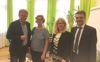 LR Rudi Anschober, Direktorin Irmgard Thanhäuser (VS Ottensheim), Direktorin Christine Huber (Harbachschule NMS 12 Linz) und Landesschulinspektor Werner Schlögelhofer.