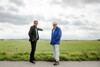 LR Rudi Anschober und Fritz Witzany (Atom-Gegner der ersten Stunde) auf der Fläche des nie gebauten AKW-Projekts in St. Pantaleon, nur 25 km von Linz entfernt