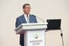 Wirtschafts- und Energie-Landesrat Markus Achleitner bei seiner Rede beim Internationalen Groß-Wärmepumpen-Kongress in Linz.