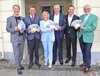 DI Josef Öhlinger (Gesellschafter Eigentümer-Gesellschaft Bad Ischl HE GmbH), Wirtschafts- und Tourismus-Landesrat Markus Achleitner, Ines Schiller (Bürgermeisterin Bad Ischl), Mag. Herbert Ackerl (Gesellschafter Eigentümer-Gesellschaft Bad Ischl HE GmbH), Philipp und Josef Zauner (Gesellschafter Eigentümer-Gesellschaft Bad Ischl HE GmbH).