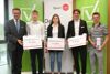 Talentezentrum-Ehrung – v.l.: Wirtschafts- und Sport-Landesrat Markus Achleitner, Kai Niederhuber (Spitzensportler des Jahres), Emily Starzer (Spitzensportlerin des Jahres), Patrick Söllinger (Mannschaftssportler des Jahres) und Kevin Kamenschak (Spitzensportler des Jahres aus dem Vorjahr). 