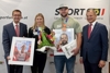 Wirtschafts- und Sport-Landesrat Markus Achleitner, die beiden WM-Bronze-Medaillen-Gewinner/innen Verena Preiner und Lukas Weißhaidinger und Landeshauptmann Mag. Thomas Stelzer