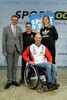 v.l.: Wirtschafts- und Sport-Landesrat Markus Achleitner, Lauf-Coach Günther Weidlinger, Paralympics-Handbiker Walter Ablinger und Taekwondo-Ass Marlene Jahl.