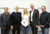 v.l.: , Leichtathletik-Landestrainer Wolfgang ADLER, Leistungssport-Coach Dr. Gebhard GRITSCH, Sportlerin Verena PREINER, Sportreferent LH-Stv. Dr. Michael STRUGL und Dr. Jan MAYER, Sportpsychologe TSG 1899 Hoffenheim.