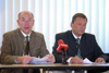 Landesrat Max Hiegelsberger und HR Mag. Hubert Huber bei der Pressekonferenz
