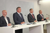 Vizebürgermeister DI Markus Hein, Landesrat Mag. Günther Steinkellner, Landeshauptmann Mag. Thomas Stelzer, Bürgermeister MMag. Klaus Luger