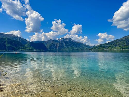 Blick auf Badesee