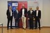 DI Christian Hinterdorfer (RUBBLE MASTER), CEO SCCH Dr. Klaus Pirklbauer, LH-Stv. Dr. Michael Strugl, CSO SCCH Prof. Dr. A Min Tjoa und Rainer Kargel (Pixelrunner)