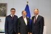 v.l.: Wirtschafts- und Energie-Landesrat Markus Achleitner, EU-Kommissar Gio Hahn, Landeshauptmann Mag. Thomas Stelzer