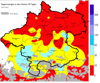 Grafikübersicht der Regenmengen in den letzten 30 Tagen in Oberösterreich.