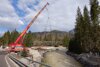 Einhub der Behelfsbrücke an der Weißenbacher Straße -B153 Gemeinde Bad Ischl