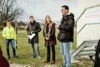 Klima-Stadträtin Mag.a Eva Schobesberger, Umwelt- und Klima-Landesrat Stefan Kaineder, Dr.in Kathrin Baumann-Stanzer (ZAMG) und Mag. Stefan Oitzl (Klimaexperte Land OÖ) beim Lokalaugenschein bei der Messstelle 24er Turm des Landes OÖ in Urfahr.