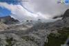 Hochgebirgslandschaft, Felsen, Gletscher, Himmel, Wolken