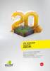 Plakat zur Kampagne, Illustration einer Blumenwiese mit Erde darunter, Bienenwaben, große Zahl 20, Aufschrift 20 Gramm Honig. Pro Quadratmeter.