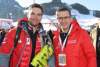 Wirtschafts- und Sport-Landesrat Markus Achleitner (r.) gratulierte Vincent Kriechmayr zu seinem heutigen Erfolg bei der Abfahrt in Kitzbühel.