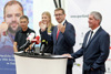 v.l.: Günther Weidlinger, ÖOC-Athletenvertreter, Verena Preiner, Leichtathletin, WM-Bronzemedaillen-Gewinnerin im Siebenkampf, Wirtschafts- und Sport-Landesrat Markus Achleitner und Ing. Stefan Bachl, Sportdirektor OÖ. Leichtathletikverband.