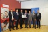 Starke Partner aus der Wirtschaft für Hagenbergs neues Josef Ressel Zentrum - v.l. Dr. Karl Schneeberger (Industrie Logistik Linz GmbH), Mag. Oliver Pichler (LISEC Holding GmbH), Dr. Stefan Wagner (Leiter JR-Zentrum adptOp), Wirtschafts- und Forschungs-Landesrat Markus Achleitner, DI Harald Flößholzer (voestalpine Stahl GmbH), Harald Zoister (Logistik Service GmbH) und DI Dr. Dietmar Auzinger (voestalpine Stahl GmbH)