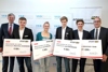 v.l.: Sport-Landesrat Dr. Michael Strugl, Maximilian Hageneder (Judo), Lena Kreundl (Schwimmen), Josef Mahringer (Fechten), Lorenz Lehner (U18-Mannschaft der Black Wings Linz), Landessportdirektor Mag. Gerhard Rumetshofer