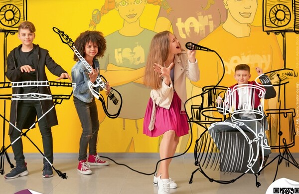 Sujet zu Kinderschutzpreis 2026, musizierende Kinder mit verschiedenen Musikinstrumenten
