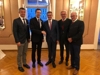 v.l.: Horst Nussbaumer, Präsident Österreichischer Ruderverband, Jean-Christophe Rolland, Präsident Weltruderverband FISA, Wirtschafts- und Sport-Landesrat Markus Achleitner, Gerhard Wildmoser, Präsident Executive Board der Ruder-WM Ottensheim, Horst Anselm, Präsident des OÖ Ruderverbandes