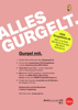 Plakat zur Aktion, Beschriftung: Alles gurgelt. Gurgel mit, Daten und Orte, alle Infos unter: allesgurgelt.at