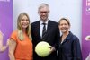 v.l.: Barbara Schett, Turnierbotschafterin, Sportreferent LH-Stv. Dr. Michael Strugl und Sandra Reichel, Turnierdirektorin.