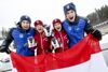 Die oö. Skisprung-Talente Julia Mühlbacher (3.v.l) und Sophie Kothbauer (2.v.l) konnten heute im Team mit ihren Kollegen Louis Obersteiner (Wien - 4.v.l.) und Jonas Schuster (Tirol - 1.v.l.) über die Silbermedaille beim Europäischen Olympischen Jugendfestival jubeln.