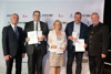 Zum Sport-Konsulenten wurden Hubert Kehrer (2.v.l.) und Otto Bruckner (2.v.r.), zur Sport-Konsulentin wurde Brigitte Casny aus Linz ernannt. Landtagspräsident KommR Viktor Sigl und Präsident Peter Reichl (Landessportorganisation) gratulierten