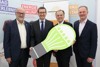 V.l.: Hermann Wimmer, Präsident Messe Wels, Wirtschafts-und Energie-Landesrat Markus Achleitner, DI Dr. Gerhard Dell, Geschäftsführer OÖ Energiesparverband, und Dir. Mag. Robert Schneider, Geschäftsführer Messe Wels GmbH