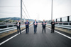 Gemeinsames Banddurchschneiden zur Verkehrsfreigabe der ersten VOEST-Bypassbrücke: ASFINAG Regionalleiter Dipl.-Ing. Martin Pöchheim, Infrastrukturlandesrat Mag. Günther Steinkellner, Landeshauptmann Mag. Thomas Stelzer, Bürgermeister MMag. Klaus Luger, Vizebürgermeister Dipl.-Ing. Markus Hein.