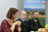 Präsidentin der Landwirtschaftskammer OÖ Michaela Langer-Weninger, Agrar-Landesrat Max Hiegelsberger und Obmann der OÖ Obstbauern Franz Allerstorfer, bei der Pressekonferenz