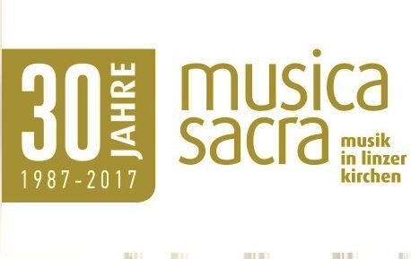 Logo von musica sacra mit Aufschrift 30 Jahre musica sacra, Musik in Linzer Kirchen