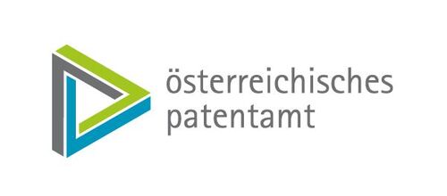 dreifärbiges Dreieck und die Aufschrift „österreichisches patentamt“