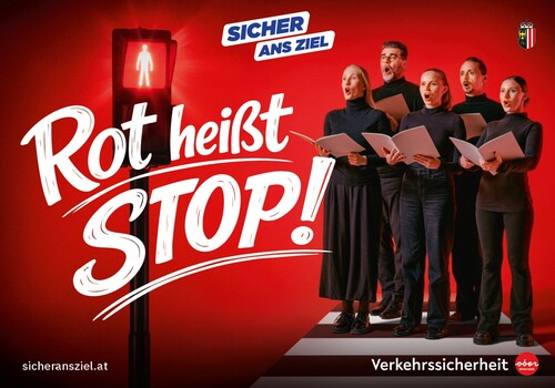 Sujetbild der Kampagne „Rot heißt Stop!“ 