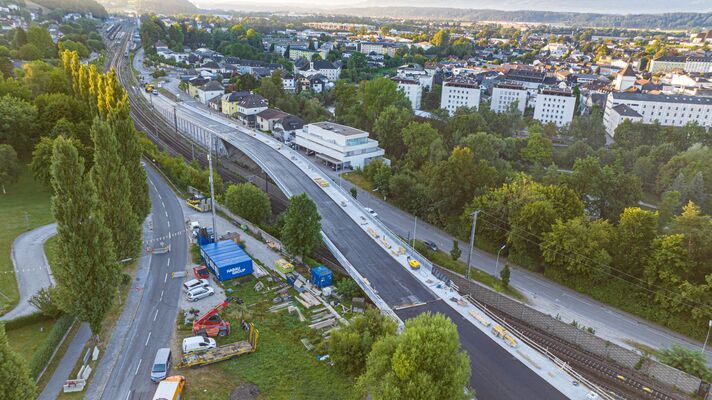 Baufeld B143 Westbahnbrücke Vöcklabruck