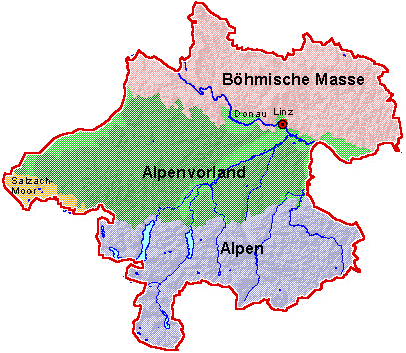 Karte naturräumliche Gliederung nach Kohl 1960 