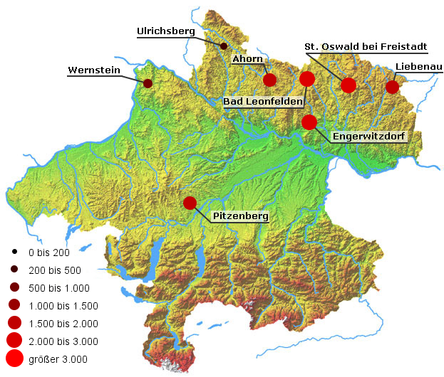 Cäsium-137 in Fichtennadeln, 2. Nadeljahrgang, im Jahr 1986