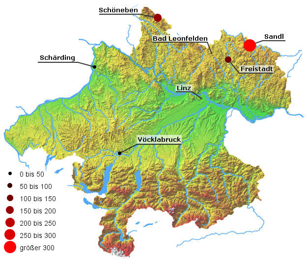 Cäsium-137 im Bewuchs im Jahr 1992