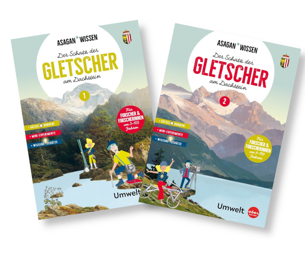 Titelseiten der beiden Asagan Forscherhefte
