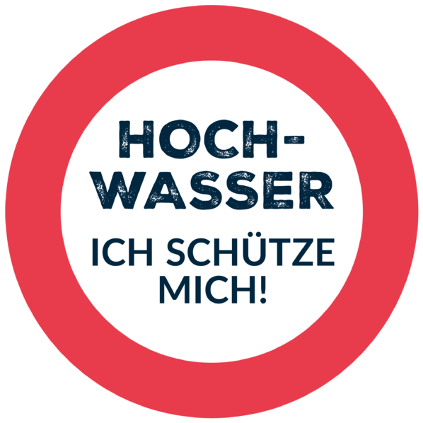 Hochwasser Warnschild