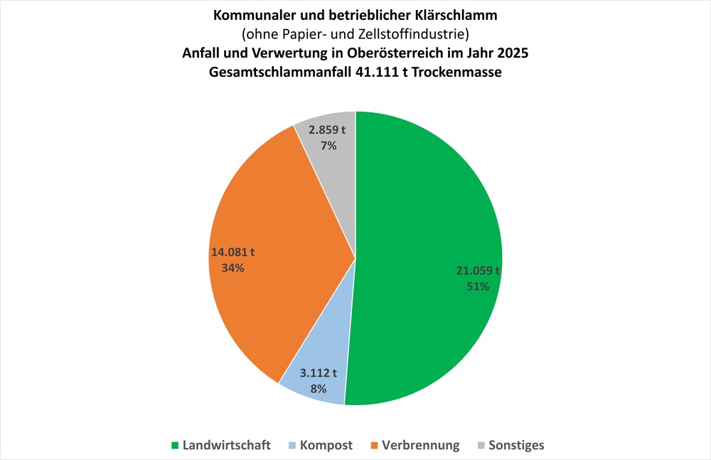 Grafik zur Verwertung des Klärschlamms 2025