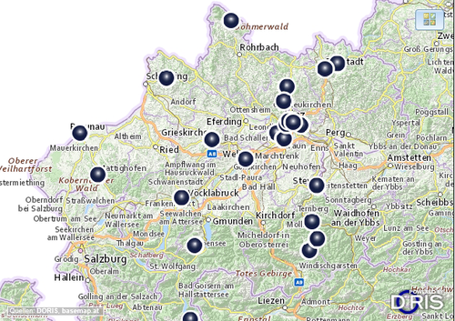 Karte der Messstationen