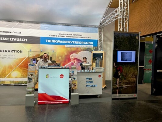 Stand der Direktion Umwelt & Wasserwirtschaft bei der Energiesparmesse 2026