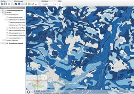Ausschnitt Karte zur Bodenfunktionsbewertung (Beispiel Abflussregelung)