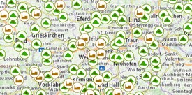 Ausschnitt der DORIS Karte Kompostierungs- und Biogasanlagen